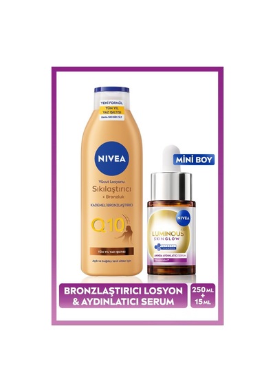 Luminous630 Skin Glow Anında Aydınlatıcı Serum 15ml Ve Q10 Sıkılaştırıcı Brozluk Vücut Losyonu 250ml