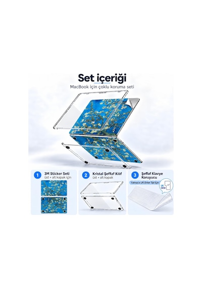 Macbook Pro 13 İnç Kristal Parlak Şeffaf Sert Kılıf Hard Case A2338 M1 M2 A2251 A2289 Uyumlu + Çiçek Desenli 3m Sticker + Şeffaf Klavye Koruyucu 3'lü Set Açık Yeşil Belirtilmemiş Macbook Pro 13 İnç Kristal Parlak Şeffaf Sert Kılıf Hard Case A2338 M1 M2 A2251 A2289 Uyumlu + Çiçek Desenli 3m Sticker + Şeffaf Klavye Koruyucu 3'lü Set Açık Yeşil Belirtilmemiş