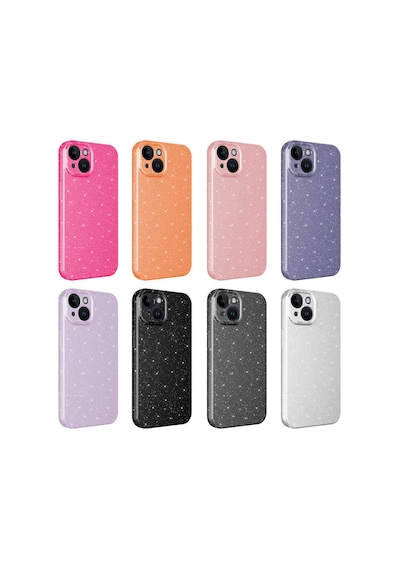 Zore İphone 14 Uyumlu Kamera Korumalı Simli Lüks Nvth Koton Kılıf-pembe