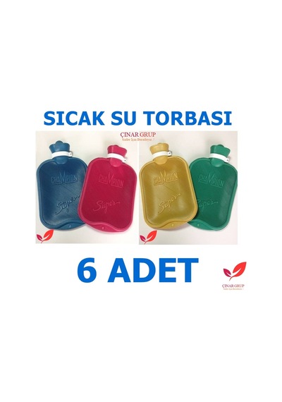 6 Adet Şampiyon Termofor Sıcak Su Torbası. Süper Kauçuk. Champion