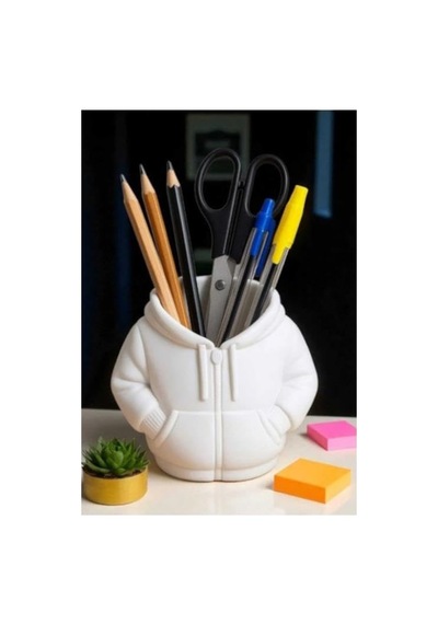 Sanec Dekoratif Kapüşonlu Hoodie Tasarımlı Kalemlik Organizer & Masa Üstü Biblo 165-Koyu Yeşil