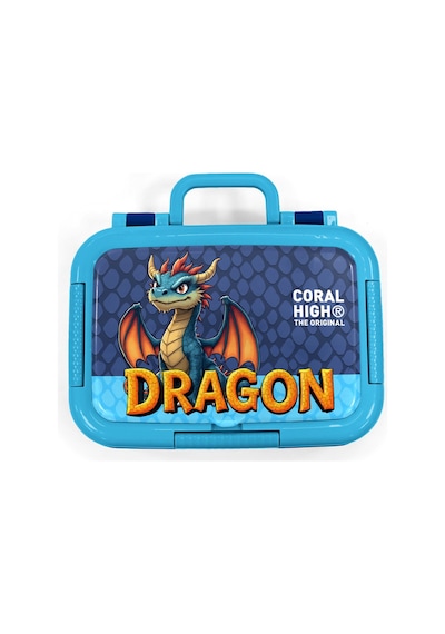 Coral High Kids Dragon Desenli Paslanmaz Çelik Beslenme Kabı 39113 Mavi