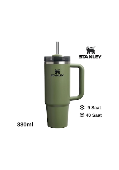 Stanley Quencher H2.0 Flowstate 0.89 L Pipetli Çelik Termos Haki