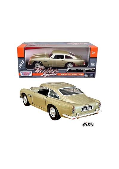 Oyuncak Diecast Metal Aston Martin Db5 Model Araba Kutulu Koleksiyonluk Figür 1:24 Ölçek Bej Ve Yeşil Renk Kahverengi