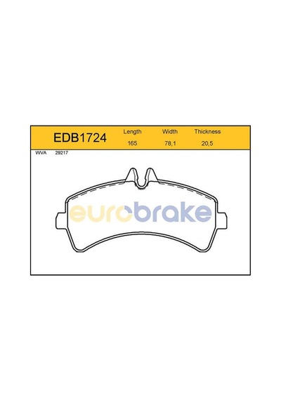 EUROBRAKE EDB1724 Arka Balatası Sprinter Crafter Çift Teker Balon Teker 06 Gdb1699-Fvr1779-Lp1984