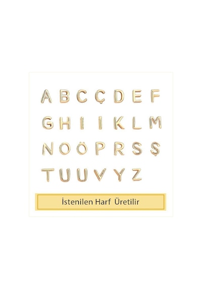 14K Altın Sallantılı Harf Tek Küpe
