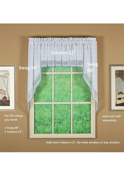Adirondack 2 Tonlu Kroşe Swag 38", Beyaz/mavi, 60w X 38l