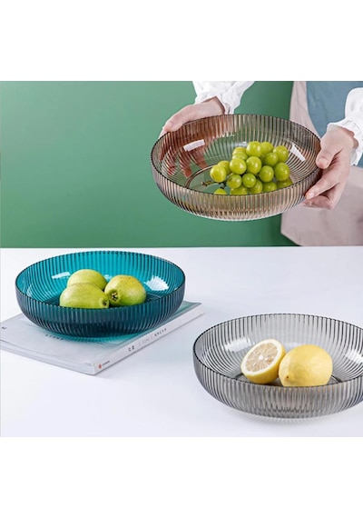1 Adet Gri Plastik 28 Cm Sunum Kase Meyvelik Salata Tabağı