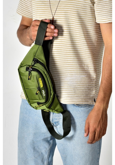 Tuldar Deri Usb Kulaklık Çıkışlı Crossbody Çapraz Göğüs Omuz Ve Bel Çantası Tul360 Haki
