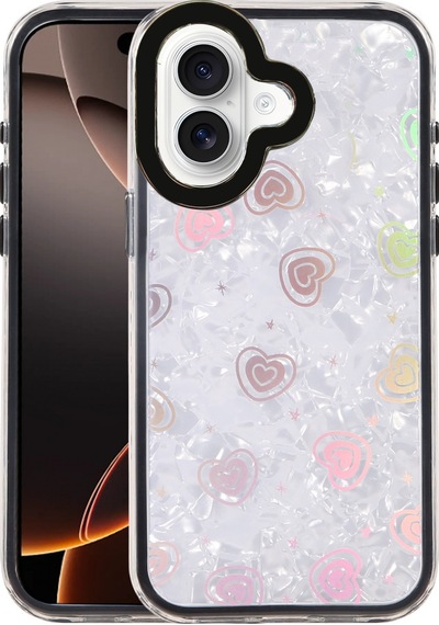 Apple iPhone Uyumlu  16 Uyumlu Lumi Desenli Kapak - Siyah