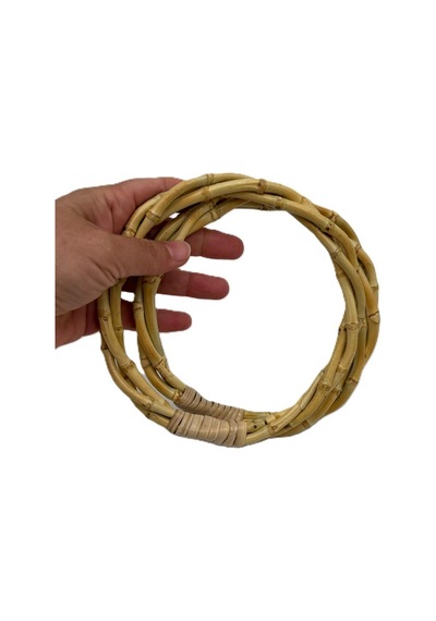 Çanta Aksesuar 15 Cm Çift Gerçek Bambu Çanta Sapı Sarmal Model