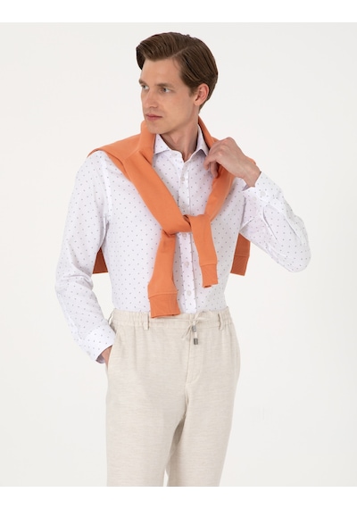 Pierre Cardin Erkek Beyaz Gömlek Desenli 50307134-vr013 Beyaz