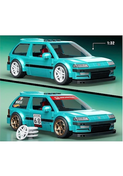 Hot Wheels Custom 90 Honda Civic Ef 248 Parça Araba Yapım Seti Jhf62