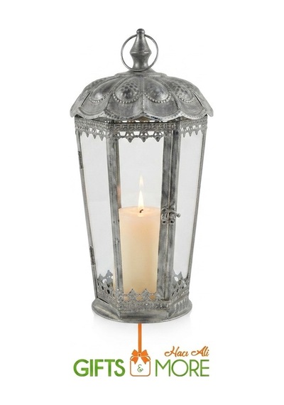 Panalı Metal Fener 20.5x20.5x42cm