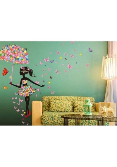 Home Accessories Çocuk Ve Bebek Ev Odası Pvc Ev Dekor Kreş Balerin Kız Sihirli 3d Kelebekler Duvar Sticker Çok Renkli