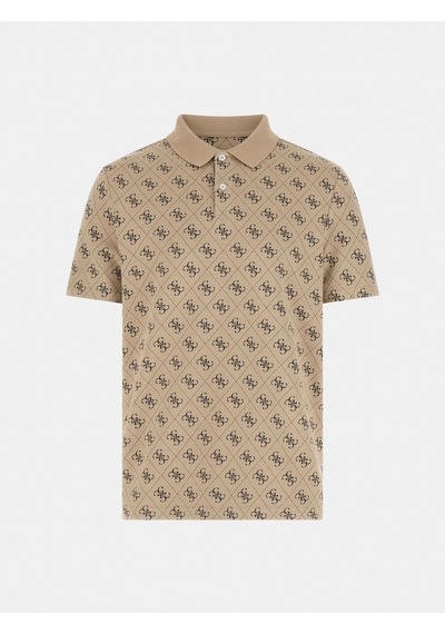 Guess Kısa Kollu Tamamı 4g Jakarlı Polo Yakalı Erkek Bej Polo T-shirt M6gp04k3073-fmaz Bej