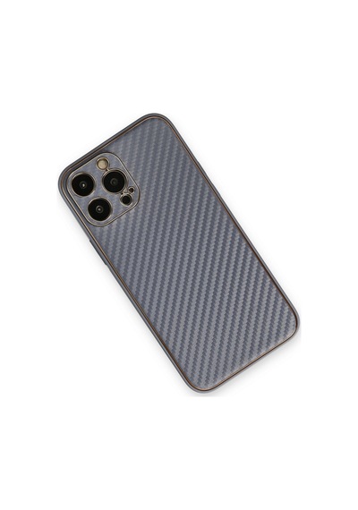 Apple Uyumlu - iPhone 13 Pro Max Kılıf Coco Karbon Silikon - Gri