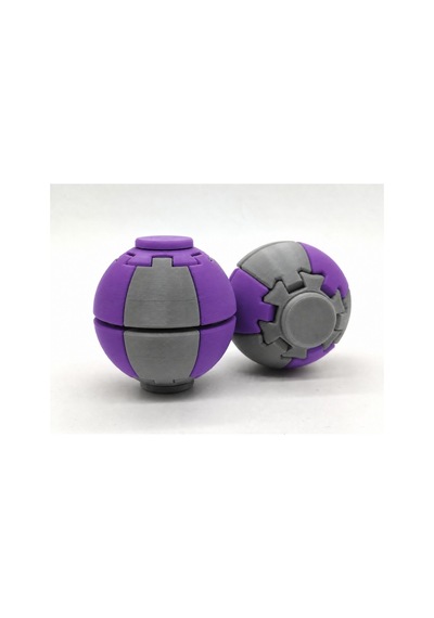 Alvera Press Küresi 3d Baskı Dönüşen Mekanik Fidget Stres Oyuncağı-gri-mor 79873418
