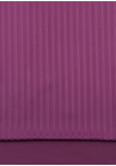 Taç Basic Stripe Düz %100 Pamuk Nevresim Takımı, Mürdüm, Çift Kişilik Diğer
