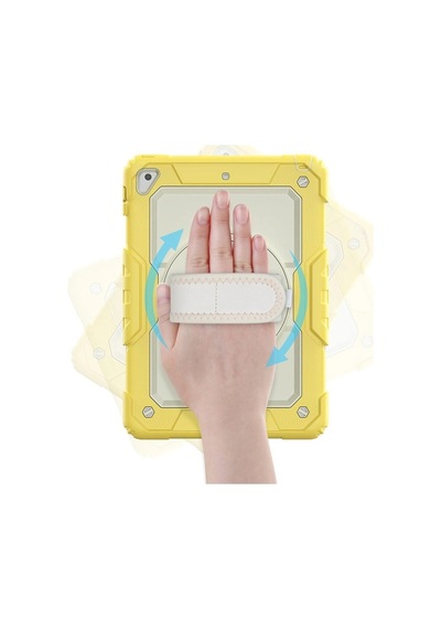 Apple İpad 5 Air 9.7 Kılıf Strap New Tablet Kapak - Sarı Arka Kapak