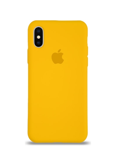 Apple Uyumlu iPhone X Logolu Silikon Kılıf Altı Kapalı İçi Kadife Lansman Arka Kapak