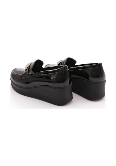 Dgn 618 Kadın Loafer Ayakkabı Siyah Rugan