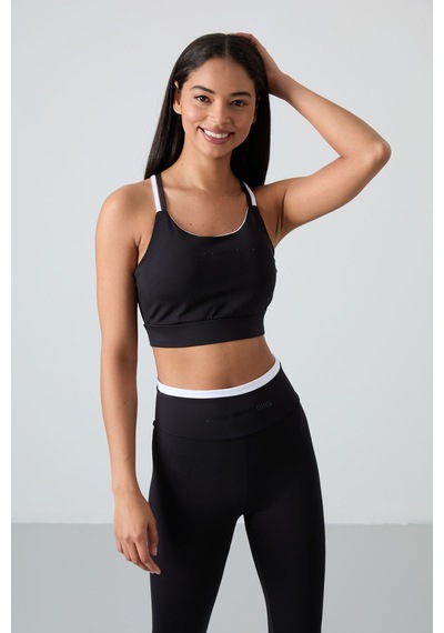 Tommylife Siyah Esnek Standart Fit Performans Kadın Tayt Takım - 95333