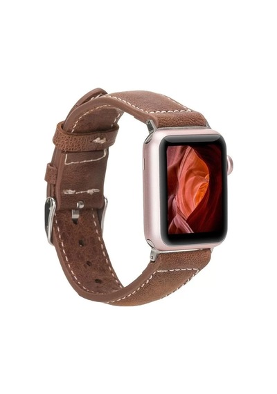 Apple Watch Uyumlu Deri Kordon 42-44-45mm Nm1-as2 Taba Diğer
