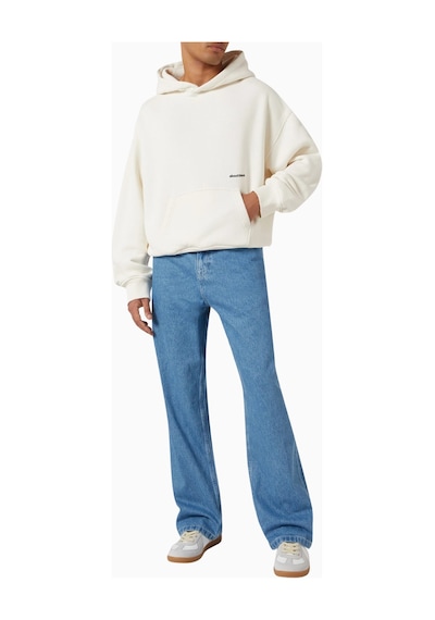 About Blank Off White Heavyweight Cotton Box Hoodie Erkek Sweatshirt Kırık Beyaz