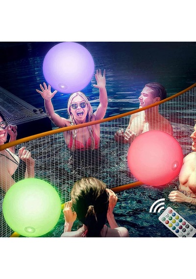Adet 13 Renk Led Plaj Topu, Yüzme Havuzu Oyuncakları İçin Uzaktan Kumandalı Led Aydınlatmalı Dev Şişme Şamandıra Ve Top, Karanlıkta Parlayan Işıklı Balon Newway Lila