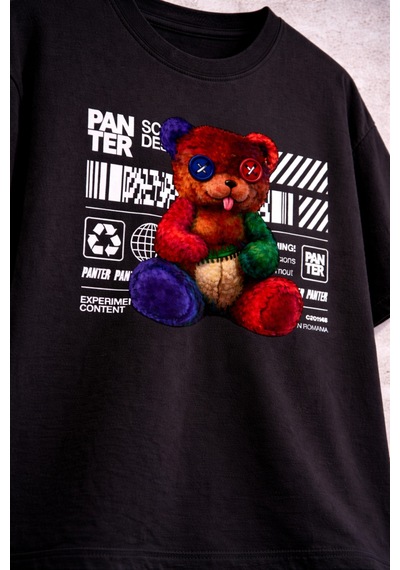 Yolo Street Oversize Siyah T-shirt 250 Gsm %100 Pamuk Renkli Teddy Bear Baskılı Streetwear Unisex Siyah Yolo Street Oversize Siyah T-shirt 250 Gsm %100 Pamuk Renkli Teddy Bear Baskılı Streetwear Unisex Siyah