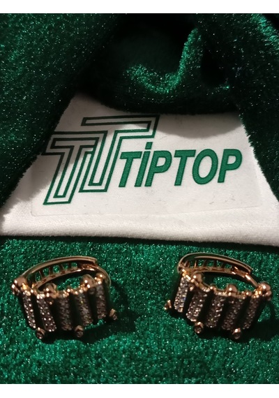 Tiptop / Lumina Atelier Zirkon Çelik Küpe Bakır