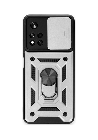 Redmi Note 11t Kılıf Pars Lens Yüzüklü Silikon - Gümüş Bz8683140320409
