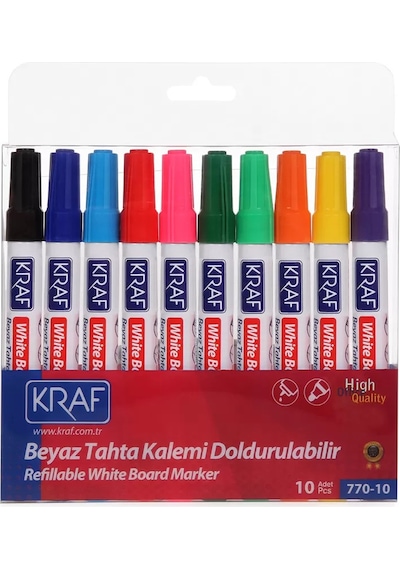 Kraf Beyaz Tahta Kalem Seti 10 Renk