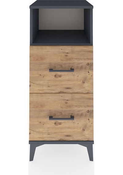 Hyperion Komodin Tek Raflı 2 Çekmeceli 44x44x106 Antrasit-çam Antrasit