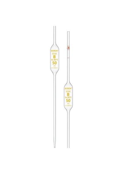 Borox Cam Bullu Pipet 5 Ml - Volumetrik Pipet - Class B - 5 Adet/paket