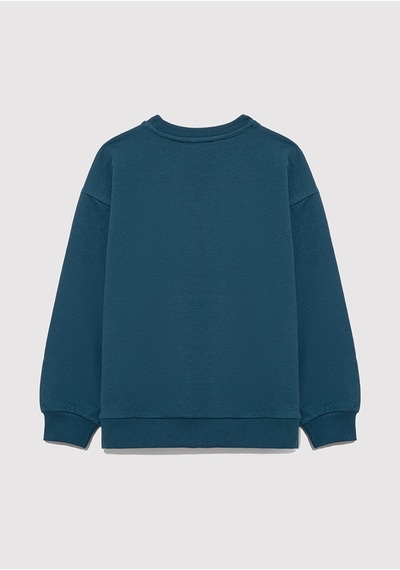 Mavi - Mv Logo Baskılı Kapüşonlu Yeşil Sweatshirt 6s10054-70754 Mavi