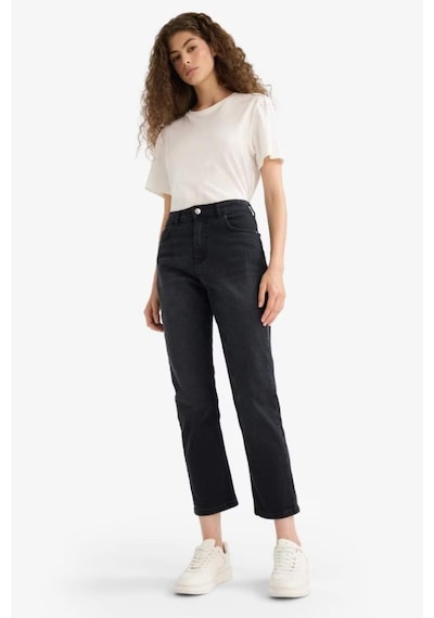 Defacto Mary Vıntage Straight Fit Yüksek Bel Bilek Boy Jean Pantolon E9819AX25AU Siyah Defacto Mary Vıntage Straight Fit Yüksek Bel Bilek Boy Jean Pantolon E9819AX25AU Siyah