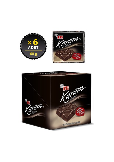 Eti Karam %45 Kakaolu Bitter Çikolata 6 x 60 G