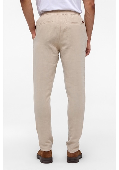 Süvari Bej Slim Düz Jogger Pantolon