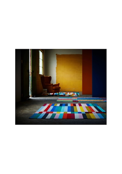 Ikea Halved El Dokuması Halı 170 X 240 Cm Kırmızı - Pembe - Turuncu - Mavi - Sarı Çok Renkli