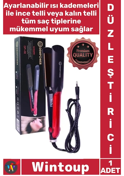 Düzleştirici Profesyonel Seramik Plaka Hızlı Isınma Isı Ayarlı Kuaför Ergonomik Saç Düzleştirici