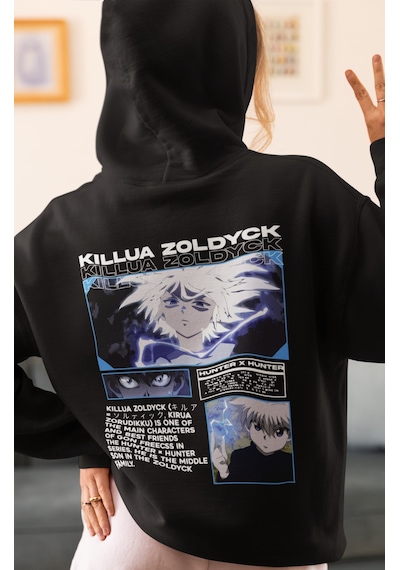 Sevbano Hunter X Hunter Killua Zoldyck Anime Sırt Baskılı Unisex Oversize Siyah Sevbano Hunter X Hunter Killua Zoldyck Anime Sırt Baskılı Unisex Oversize Siyah