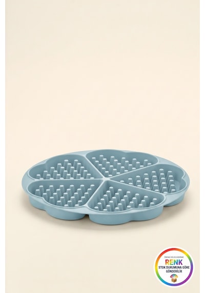 Kalp Desenli Silikon Waffle Kalıbı 5 Bölmeli Yapışmaz Kolay Çıkan Esnek Fırına Uygun 18 Cm Çok  Renkli