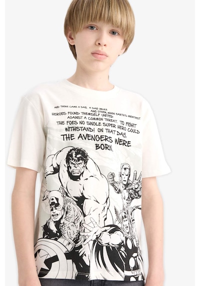 DeFacto Erkek Çocuk Marvel Avengers Bisiklet Yaka Kısa Kollu Tişört D9569A825SMER105
