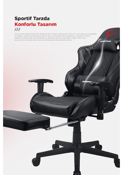 Rampage Kl-R71 Empıre Ayak Dayama Yerli Siyah/Silver Gaming Oyunc