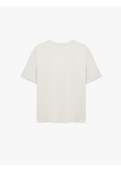 Koton Regular Fit Bisiklet Yaka Pamuklu Basic Kısa Kollu Tişört Bej 6sam10011mk Ekru