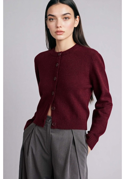 Defacto Regular Fıt Bisiklet Yaka Hırka E3654ax26spbr470 Bordo-br470