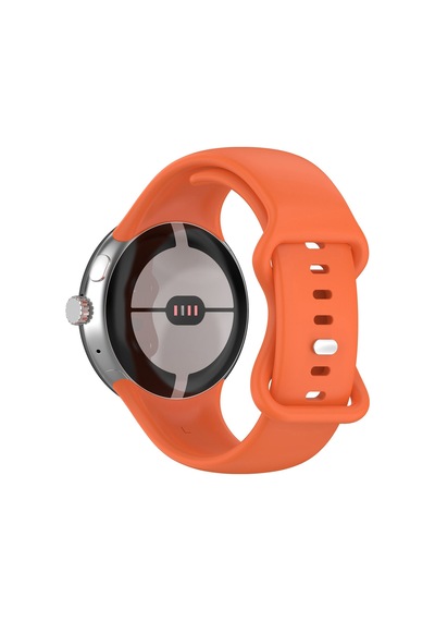 Caseonn Google Pixel Watch 5 41mm Kordon Esnek Spor Silikon Kayış Turuncu