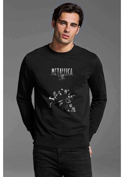 Metallica 2018 Metal Rock Music Baskılı Siyah Erkek Örme Sweat (528875328)